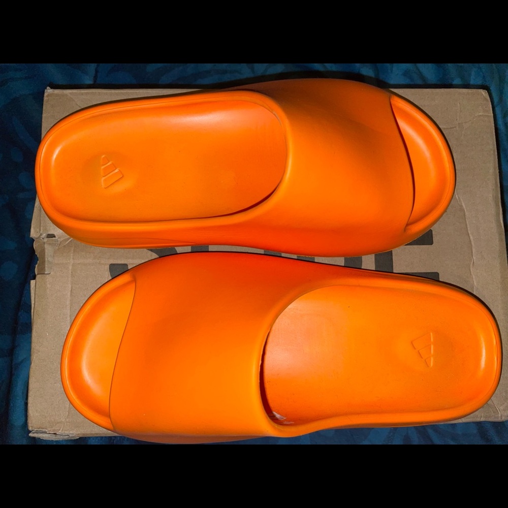 Orange Yeezy Slides